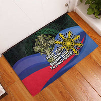 Personalized Irish Grown With Filipino Roots Rubber Doormat