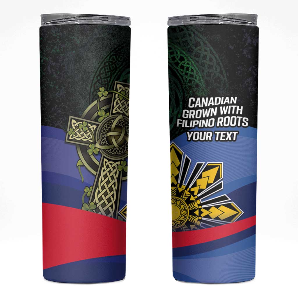 Personalized Irish Grown With Filipino Roots Skinny Tumbler