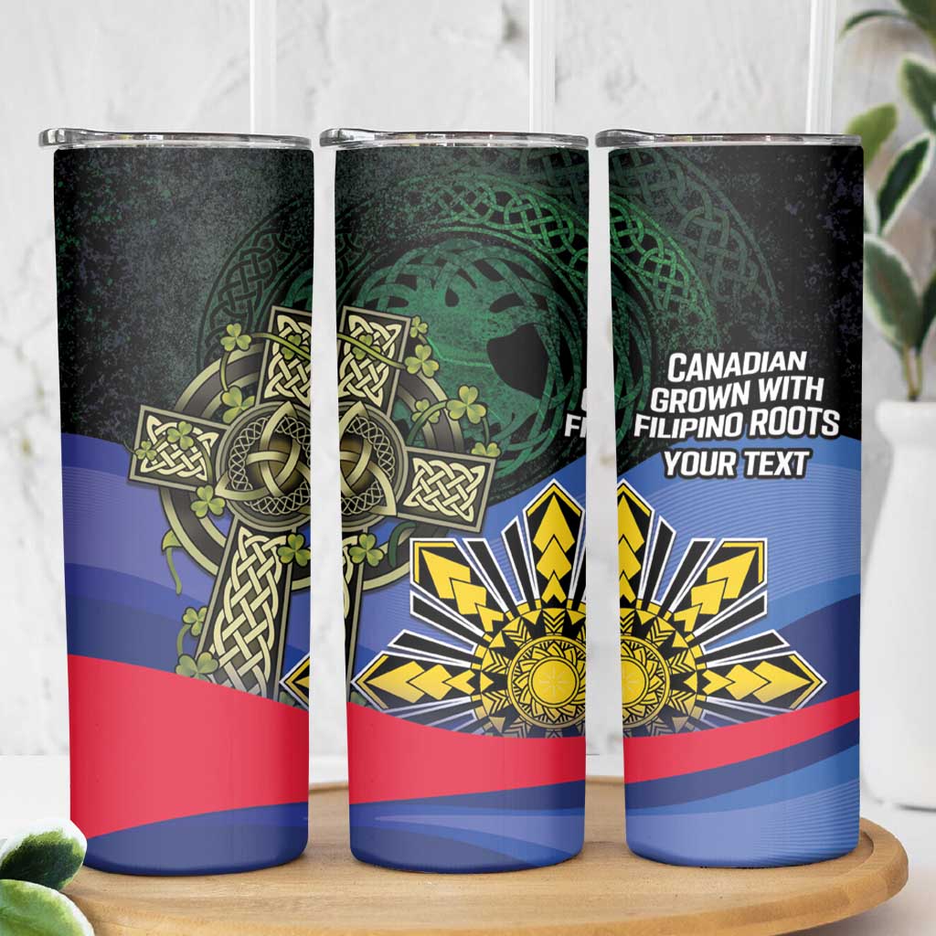 Personalized Irish Grown With Filipino Roots Skinny Tumbler