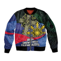 Personalized Irish Grown With Filipino Roots Sleeve Zip Bomber Jacket