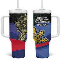 Personalized Irish Grown With Filipino Roots Tumbler With Handle