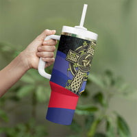 Personalized Irish Grown With Filipino Roots Tumbler With Handle