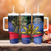 Personalized Irish Grown With Filipino Roots Tumbler With Handle
