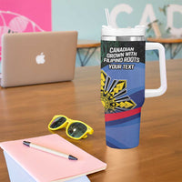 Personalized Irish Grown With Filipino Roots Tumbler With Handle