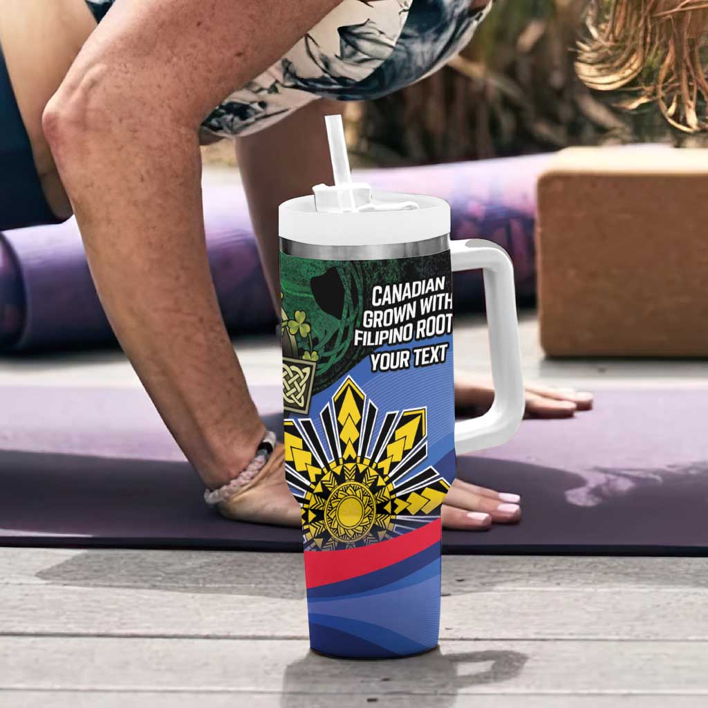 Personalized Irish Grown With Filipino Roots Tumbler With Handle