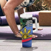 Personalized Irish Grown With Filipino Roots Tumbler With Handle
