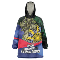 Personalized Irish Grown With Filipino Roots Wearable Blanket Hoodie