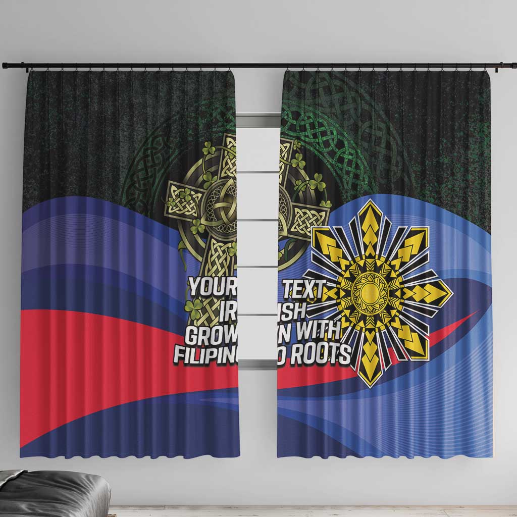 Personalized Irish Grown With Filipino Roots Window Curtain
