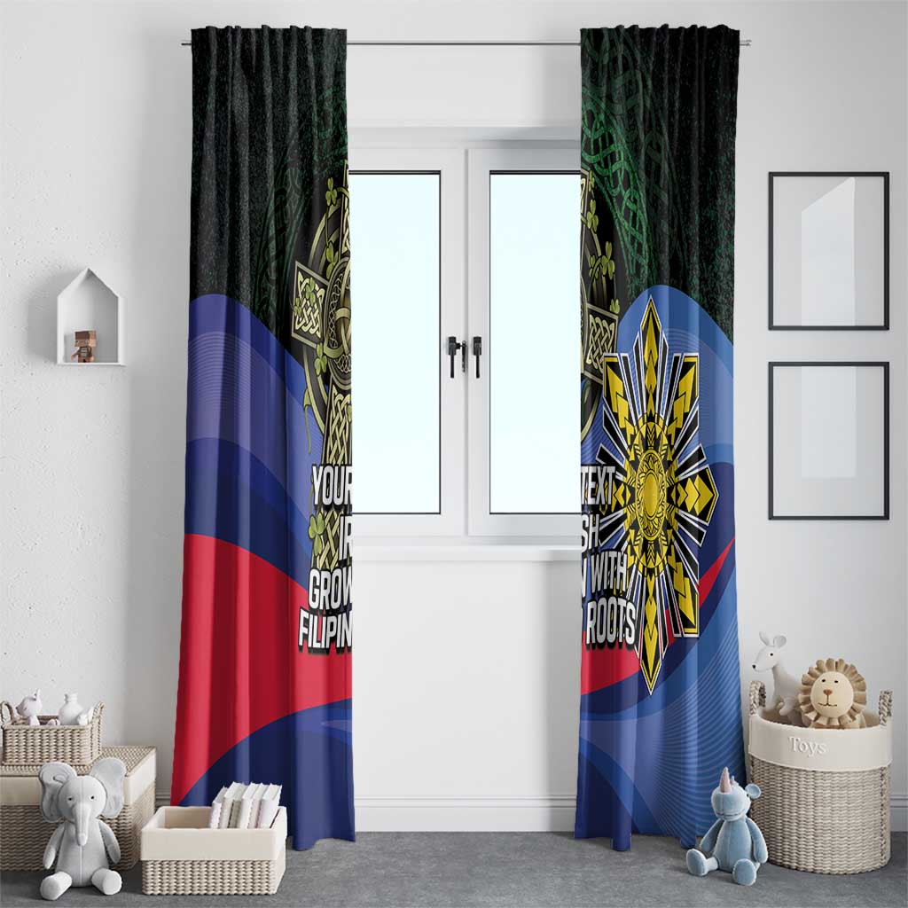 Personalized Irish Grown With Filipino Roots Window Curtain