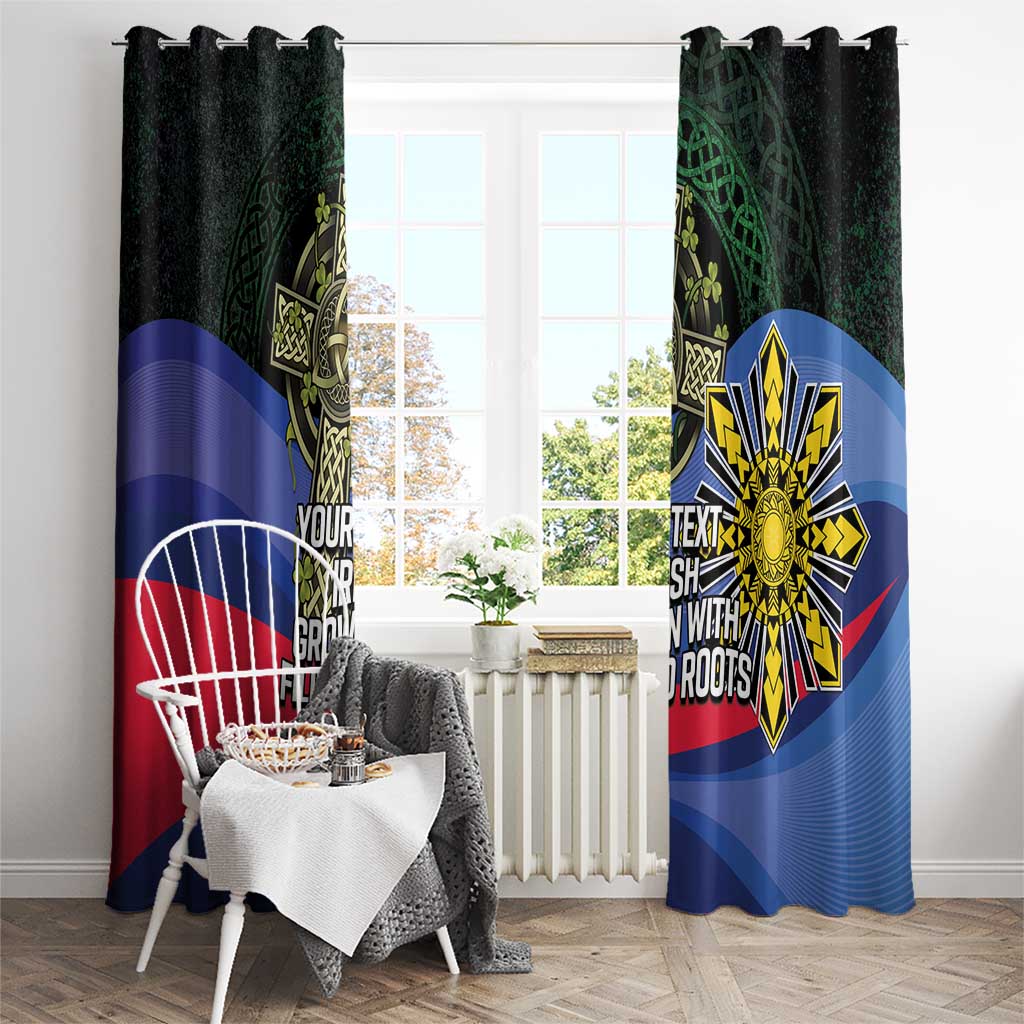 Personalized Irish Grown With Filipino Roots Window Curtain