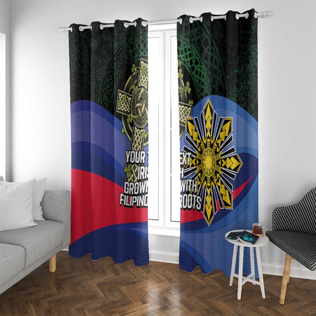 Personalized Irish Grown With Filipino Roots Window Curtain