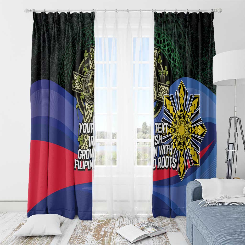 Personalized Irish Grown With Filipino Roots Window Curtain