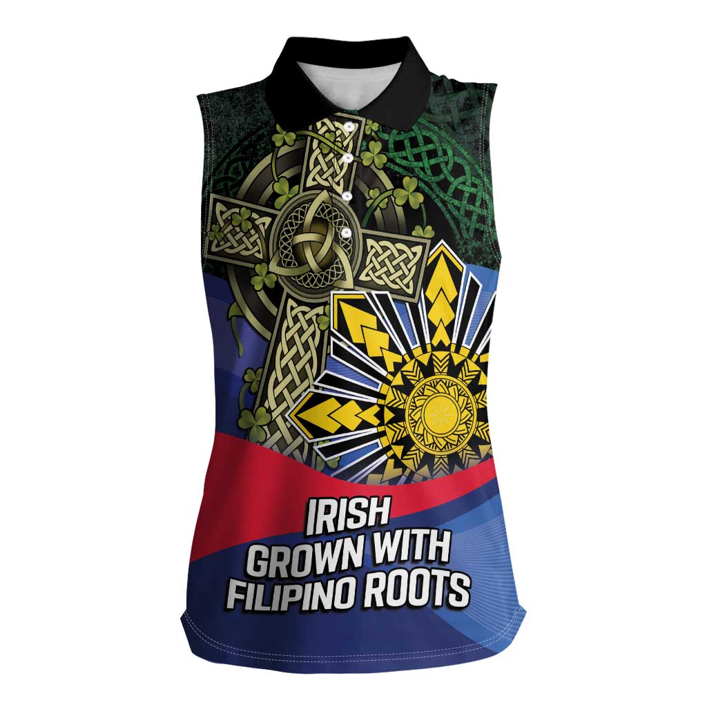 Personalized Irish Grown With Filipino Roots Women Sleeveless Polo Shirt