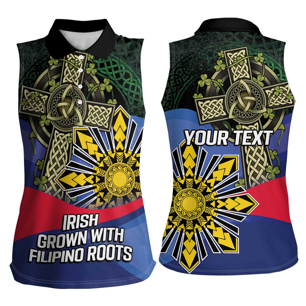 Personalized Irish Grown With Filipino Roots Women Sleeveless Polo Shirt