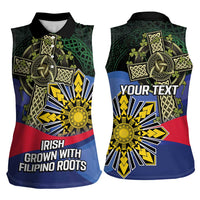 Personalized Irish Grown With Filipino Roots Women Sleeveless Polo Shirt