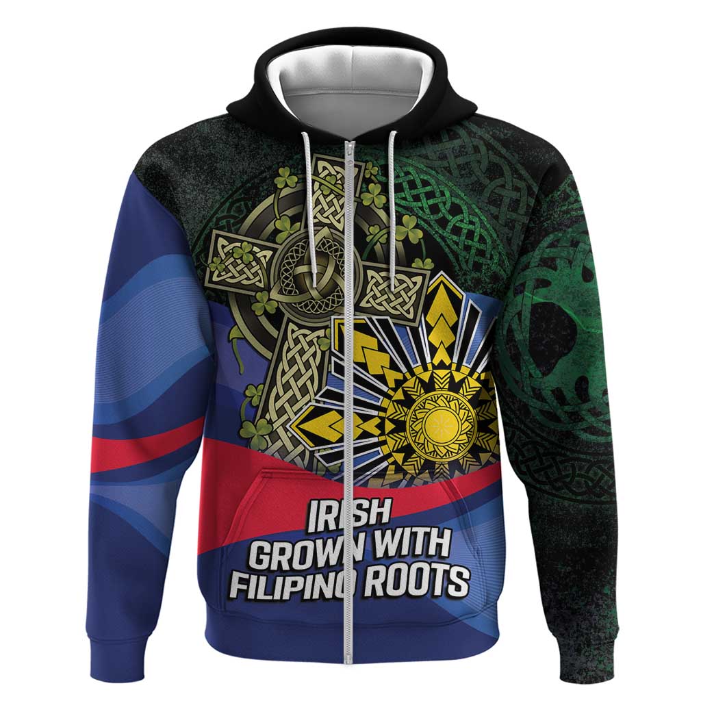 Personalized Irish Grown With Filipino Roots Zip Hoodie