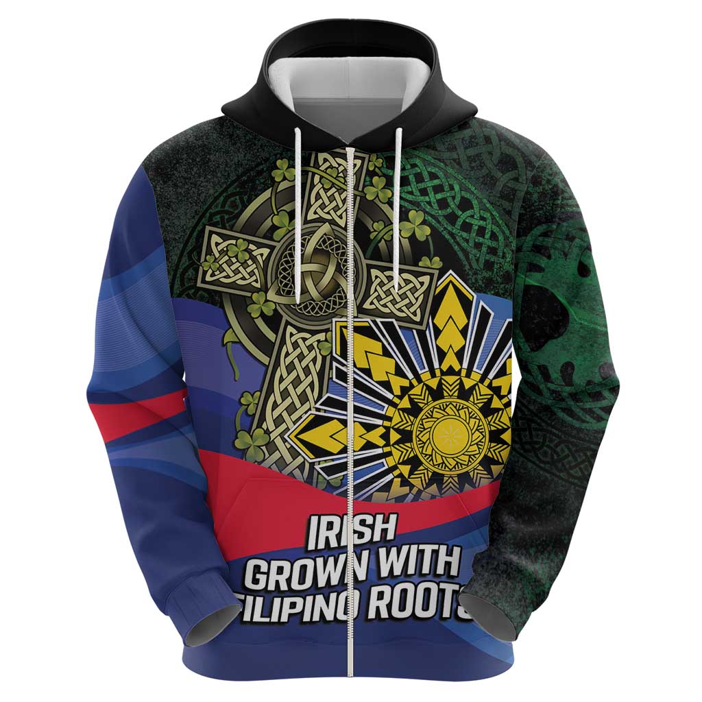 Personalized Irish Grown With Filipino Roots Zip Hoodie
