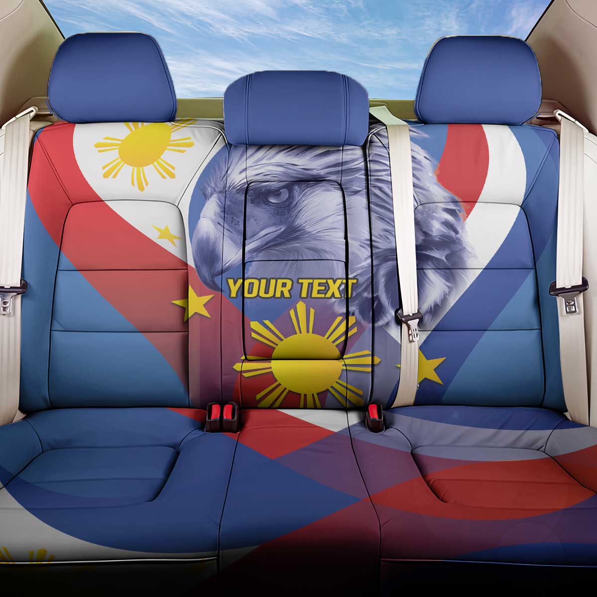 Personalized Philippines Eagle Week Back Car Seat Cover Filipino Eagle with Flag Motif