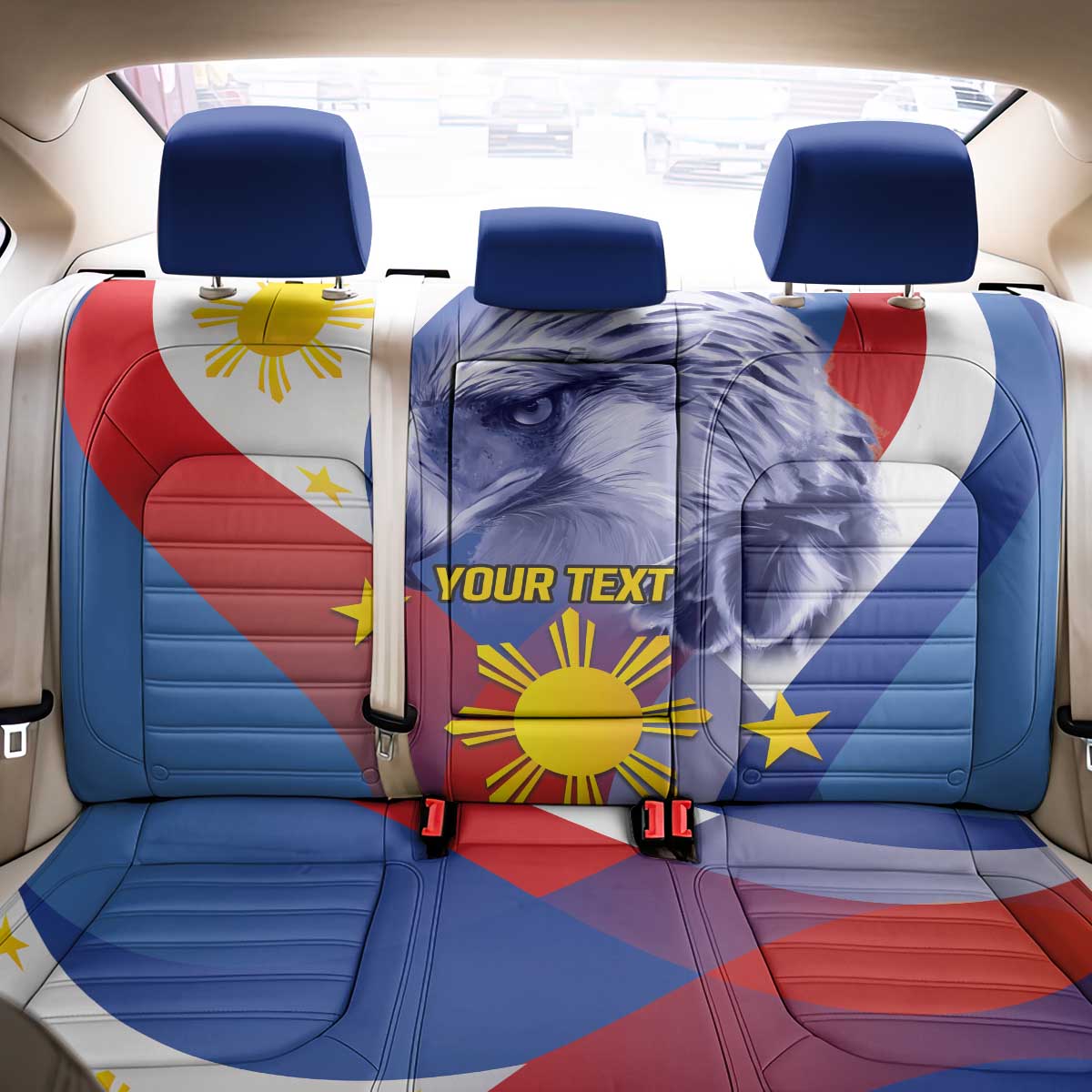 Personalized Philippines Eagle Week Back Car Seat Cover Filipino Eagle with Flag Motif