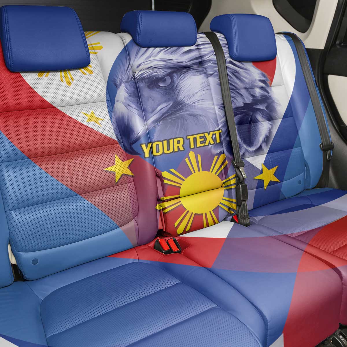 Personalized Philippines Eagle Week Back Car Seat Cover Filipino Eagle with Flag Motif
