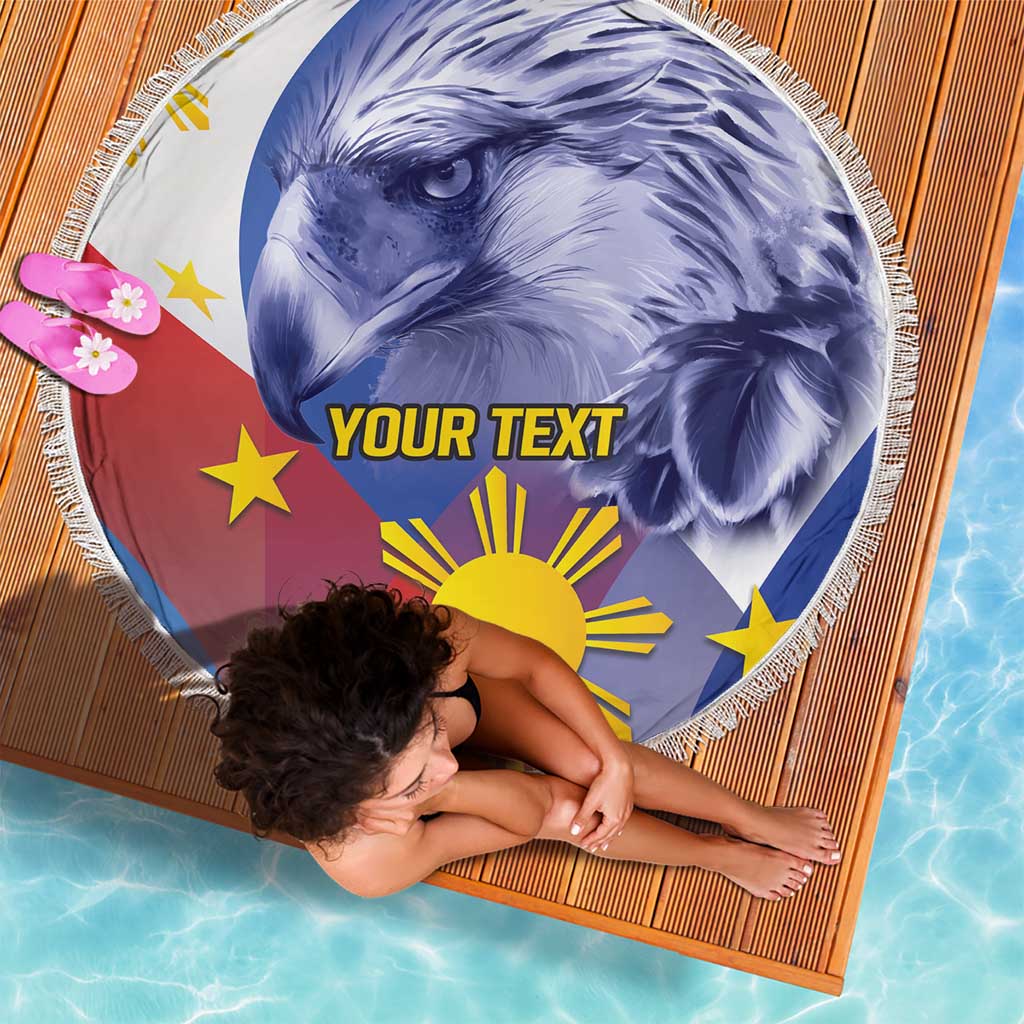 Personalized Philippines Eagle Week Beach Blanket Filipino Eagle with Flag Motif