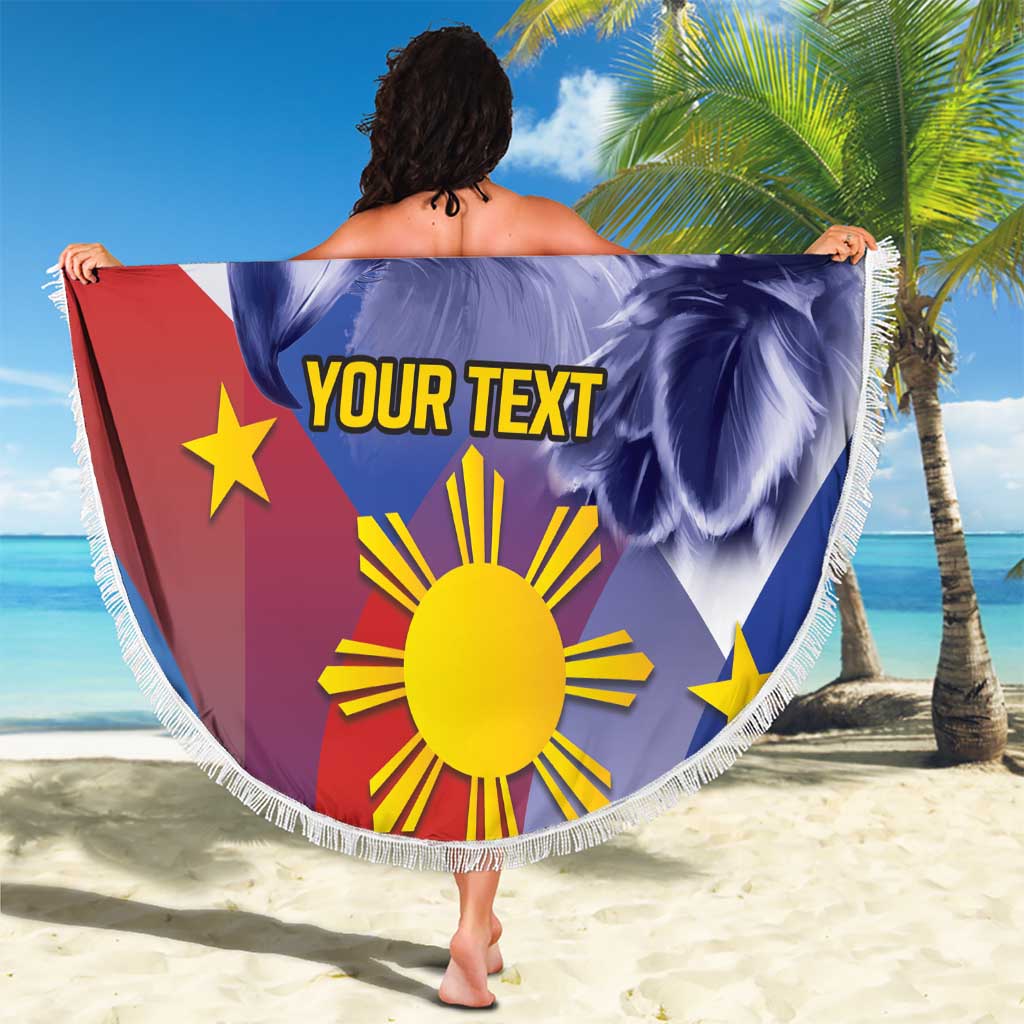 Personalized Philippines Eagle Week Beach Blanket Filipino Eagle with Flag Motif