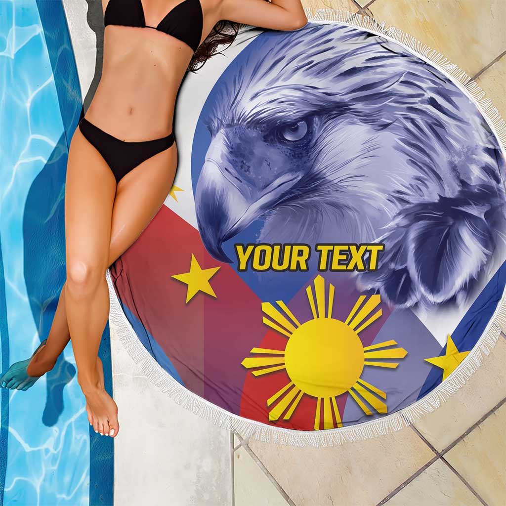 Personalized Philippines Eagle Week Beach Blanket Filipino Eagle with Flag Motif