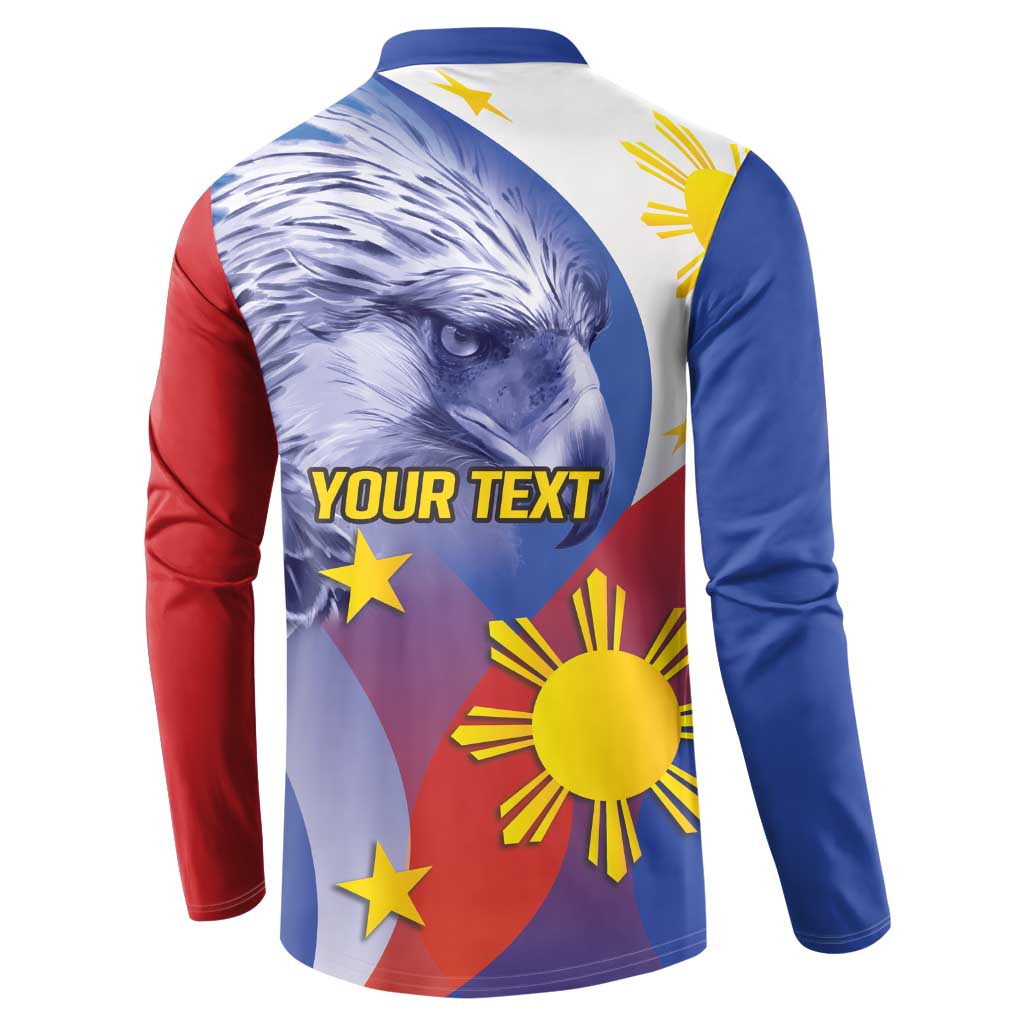 Personalized Philippines Eagle Week Button Sweatshirt Filipino Eagle with Flag Motif