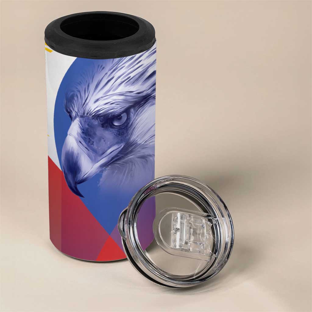 Personalized Philippines Eagle Week 4 in 1 Can Cooler Tumbler Filipino Eagle with Flag Motif