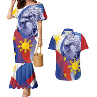 Personalized Philippines Eagle Week Couples Matching Mermaid Dress and Hawaiian Shirt Filipino Eagle with Flag Motif