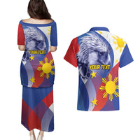 Personalized Philippines Eagle Week Couples Matching Puletasi and Hawaiian Shirt Filipino Eagle with Flag Motif