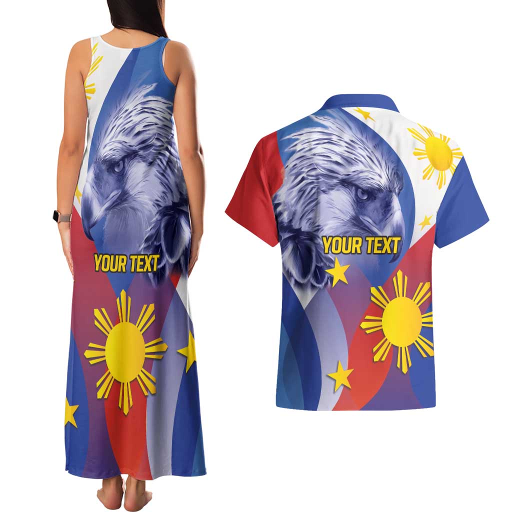 Personalized Philippines Eagle Week Couples Matching Tank Maxi Dress and Hawaiian Shirt Filipino Eagle with Flag Motif