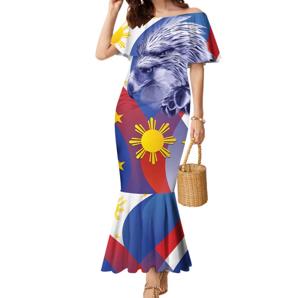 Personalized Philippines Eagle Week Family Matching Mermaid Dress and Hawaiian Shirt Filipino Eagle with Flag Motif
