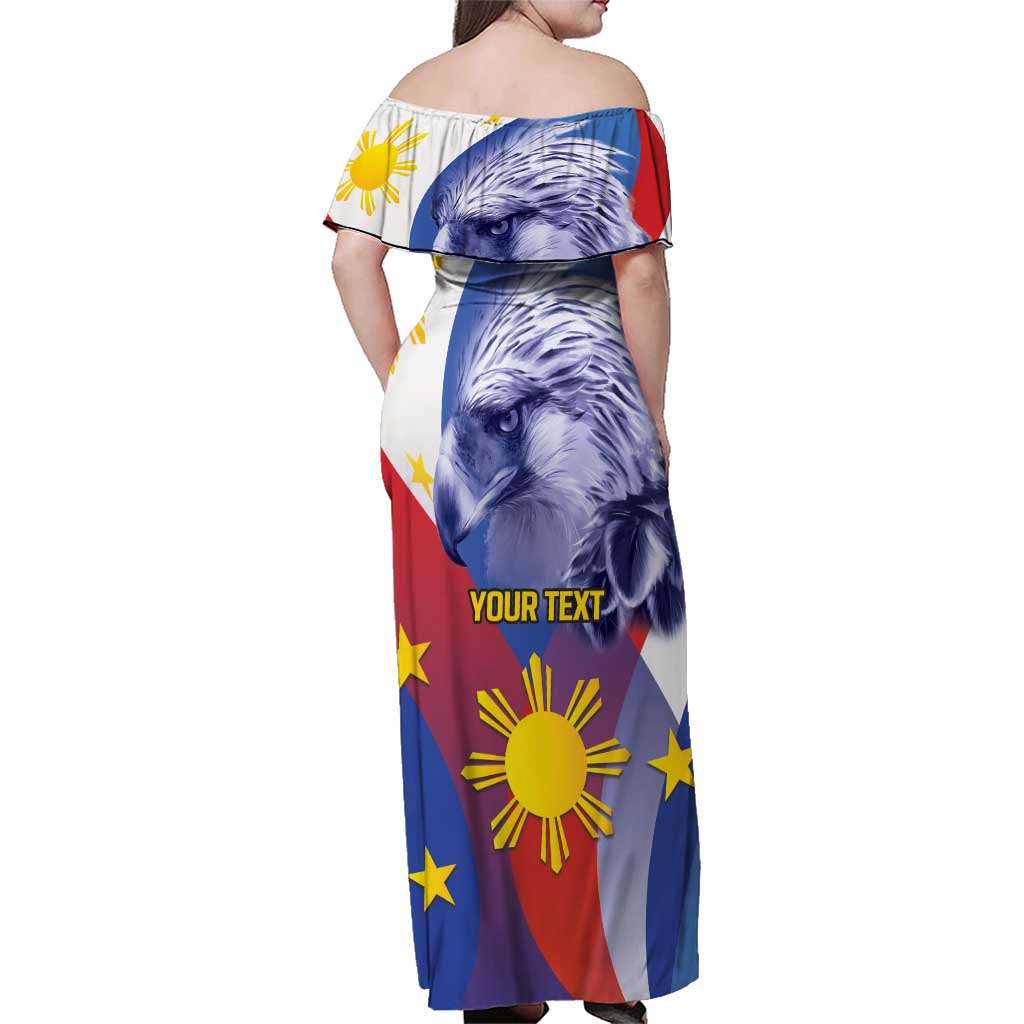 Personalized Philippines Eagle Week Family Matching Off Shoulder Maxi Dress and Hawaiian Shirt Filipino Eagle with Flag Motif