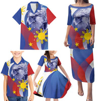 Personalized Philippines Eagle Week Family Matching Puletasi and Hawaiian Shirt Filipino Eagle with Flag Motif