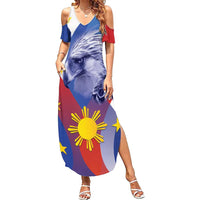 Personalized Philippines Eagle Week Family Matching Summer Maxi Dress and Hawaiian Shirt Filipino Eagle with Flag Motif