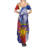 Personalized Philippines Eagle Week Family Matching Summer Maxi Dress and Hawaiian Shirt Filipino Eagle with Flag Motif