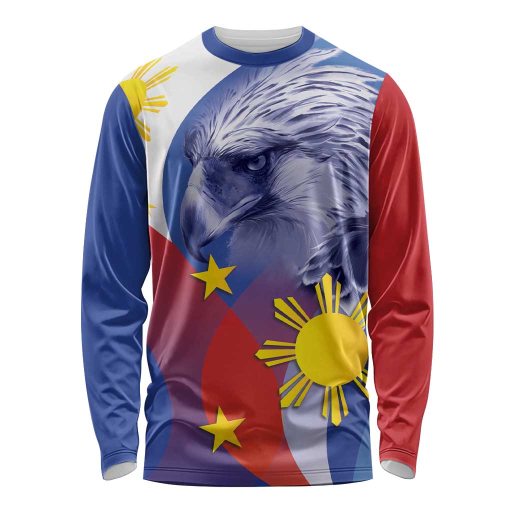 Personalized Philippines Eagle Week Long Sleeve Shirt Filipino Eagle with Flag Motif