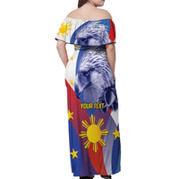 Personalized Philippines Eagle Week Off Shoulder Maxi Dress Filipino Eagle with Flag Motif