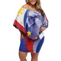 Personalized Philippines Eagle Week Off Shoulder Short Dress Filipino Eagle with Flag Motif