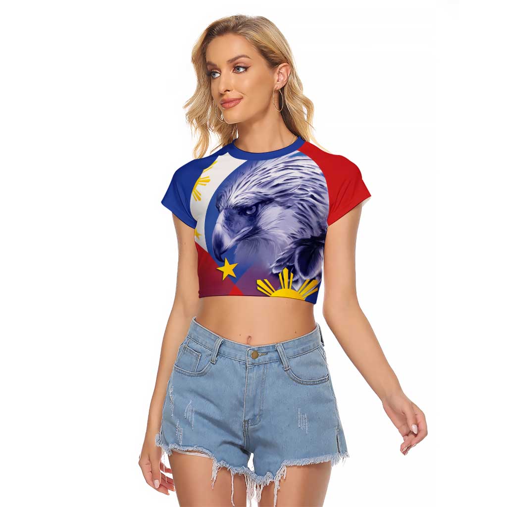 Personalized Philippines Eagle Week Raglan Cropped T Shirt Filipino Eagle with Flag Motif