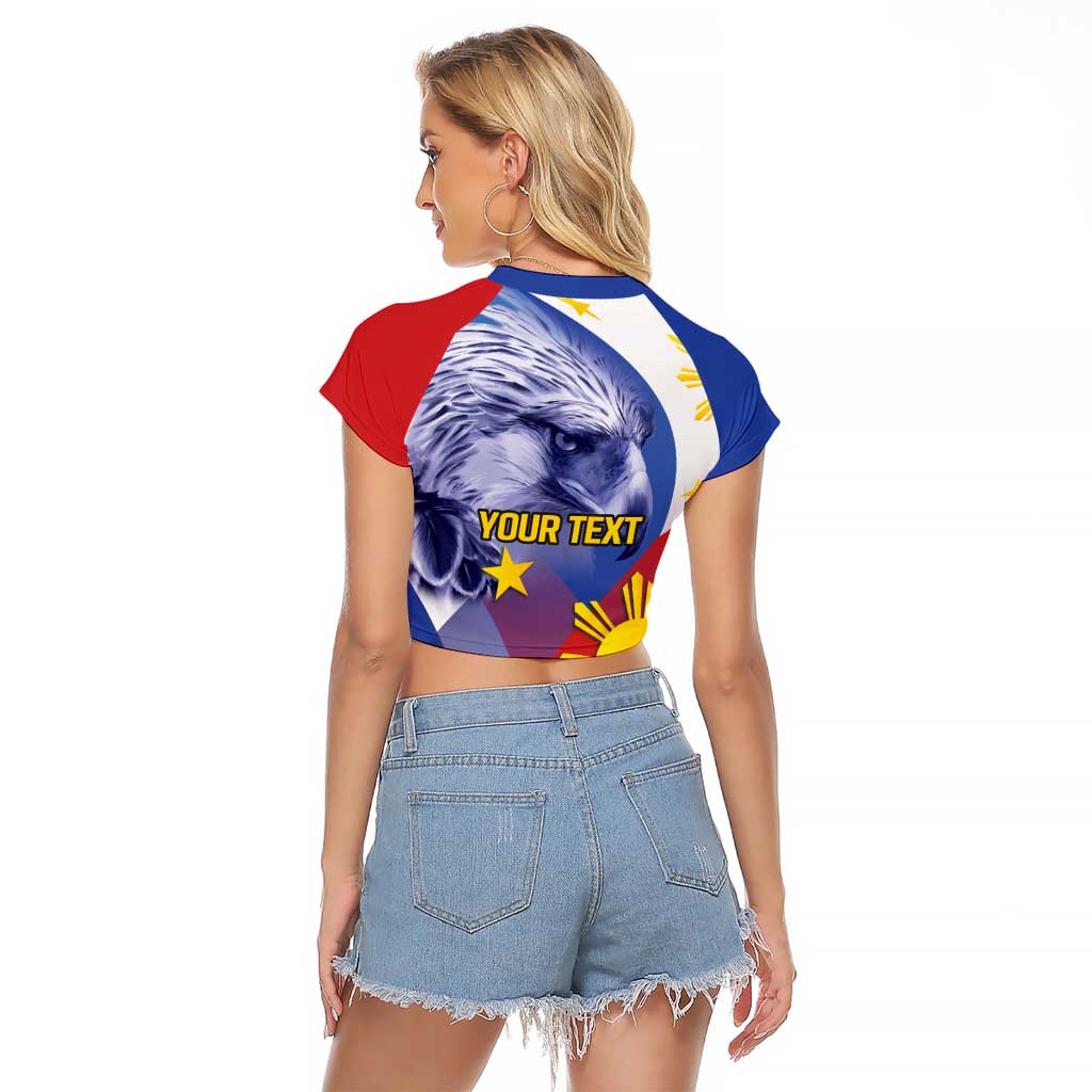 Personalized Philippines Eagle Week Raglan Cropped T Shirt Filipino Eagle with Flag Motif