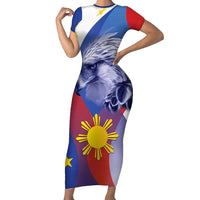 Personalized Philippines Eagle Week Short Sleeve Bodycon Dress Filipino Eagle with Flag Motif