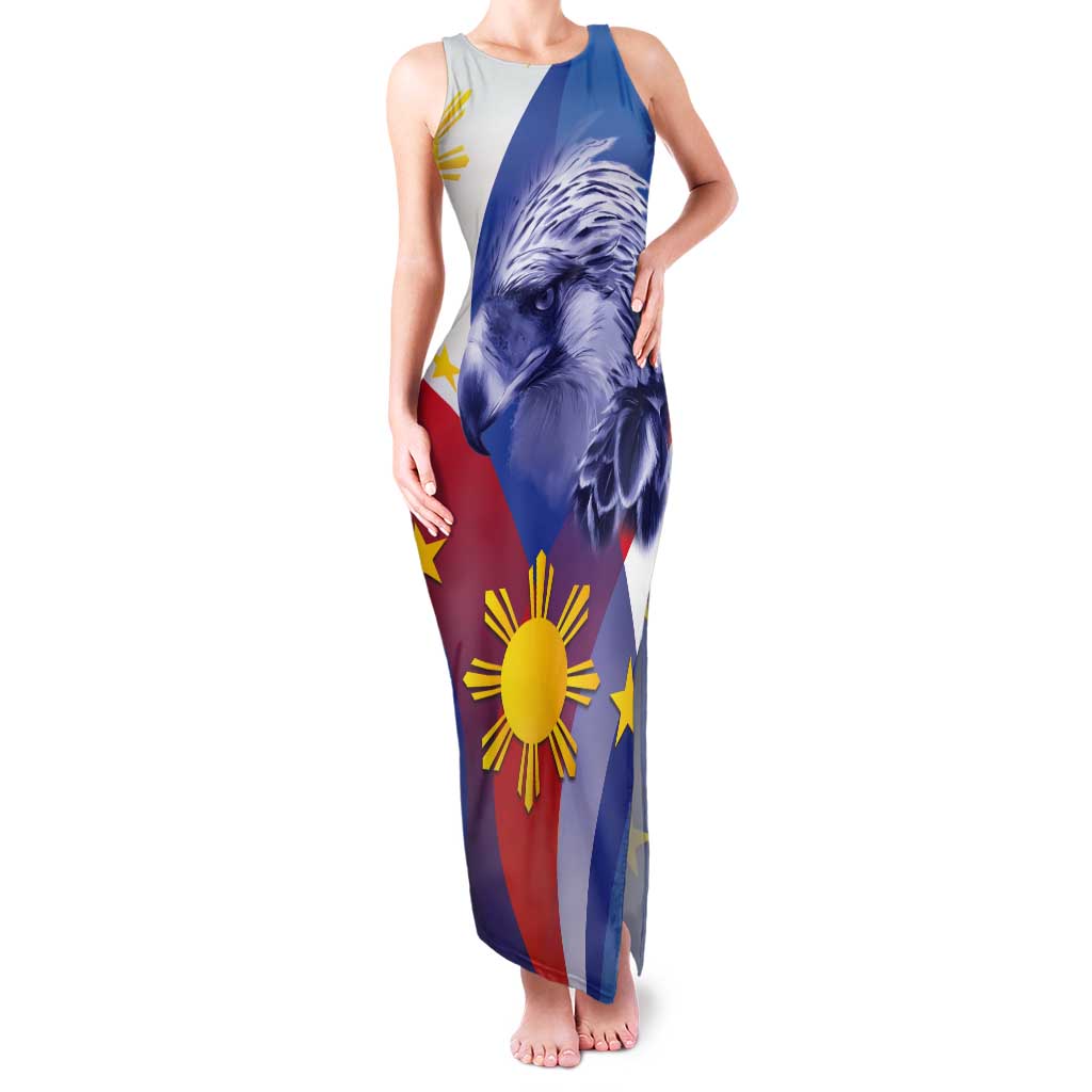 Personalized Philippines Eagle Week Tank Maxi Dress Filipino Eagle with Flag Motif