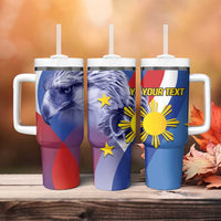 Personalized Philippines Eagle Week Tumbler With Handle Filipino Eagle with Flag Motif
