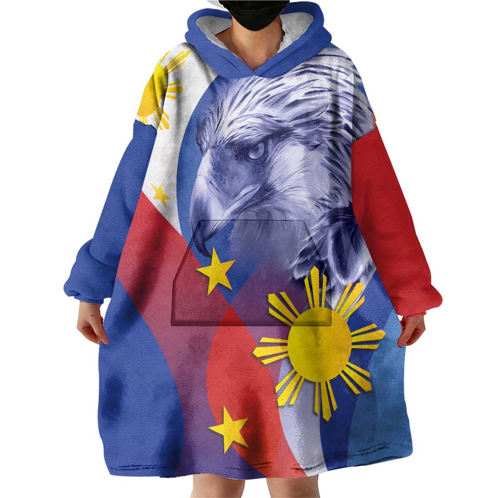 Personalized Philippines Eagle Week Wearable Blanket Hoodie Filipino Eagle with Flag Motif
