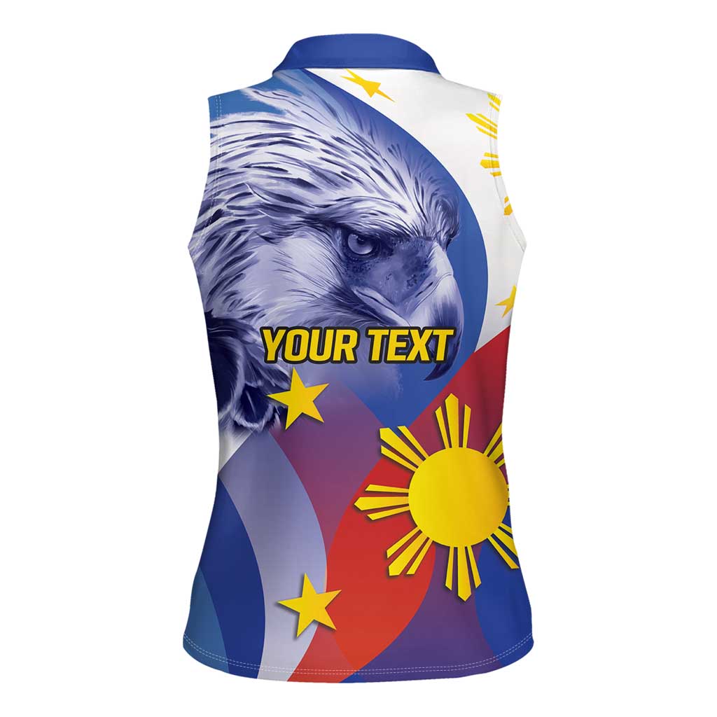 Personalized Philippines Eagle Week Women Sleeveless Polo Shirt Filipino Eagle with Flag Motif