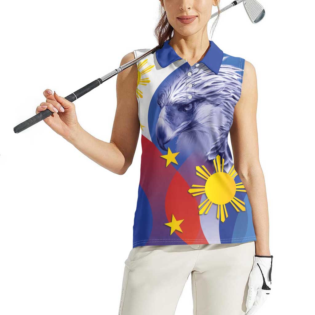 Personalized Philippines Eagle Week Women Sleeveless Polo Shirt Filipino Eagle with Flag Motif