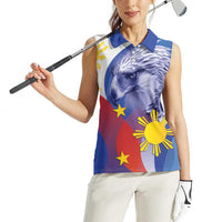 Personalized Philippines Eagle Week Women Sleeveless Polo Shirt Filipino Eagle with Flag Motif