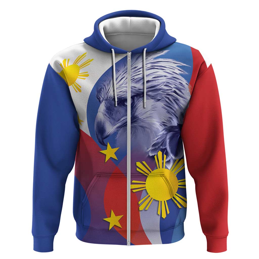 Personalized Philippines Eagle Week Zip Hoodie Filipino Eagle with Flag Motif